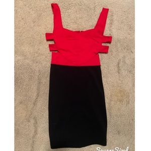 Black and red cocktail dress